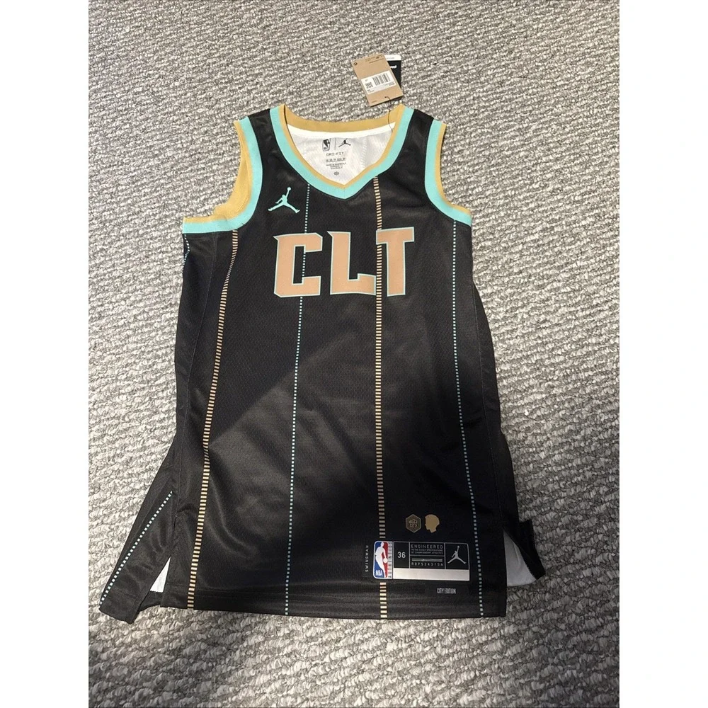 MENS NIKE NBA CHARLOTTE HORNETS CITY SWINGMAN JERSEY 2022-23 Size XS 36